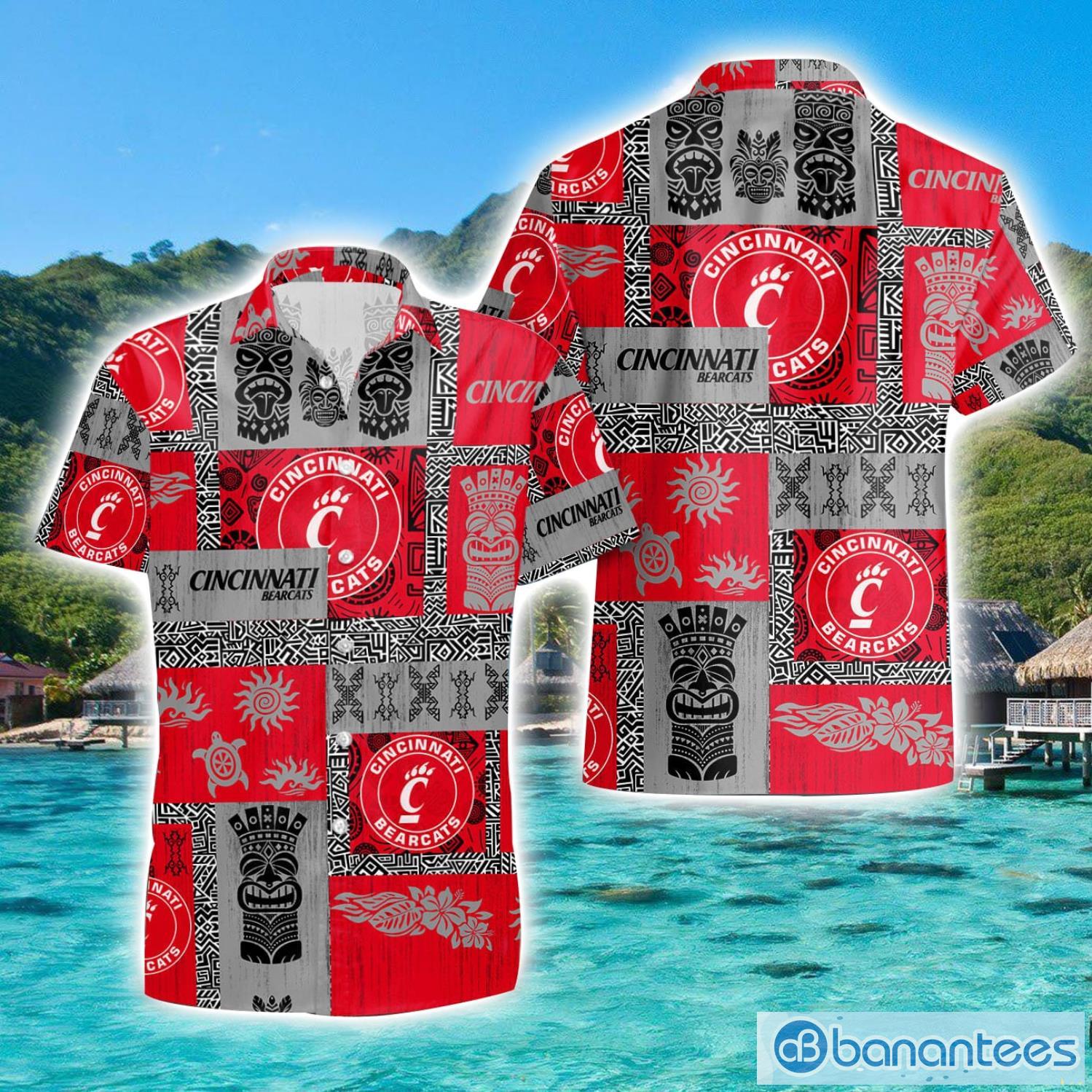 cincinnati bearcats hawaiian tiki vintage patterns hawaiian shirt summer gift image Cincinnati Bearcats Hawaiian Tiki Vintage Patterns Hawaiian Shirt Summer Gift Product Photo 1