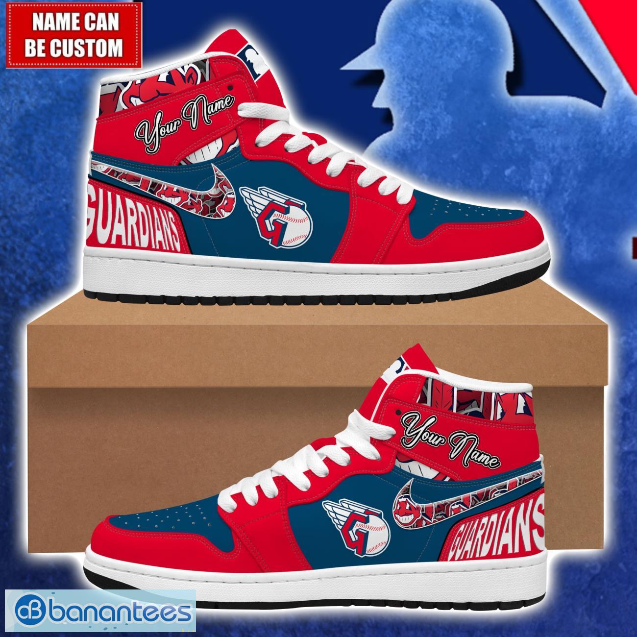 cleveland guardians mlb air jordan 1 hightop shoes for mlb fans custom name gift sneakers image Cleveland Guardians MLB Air Jordan 1 Hightop Shoes For MLB Fans Custom Name Gift Sneakers Product Photo 1