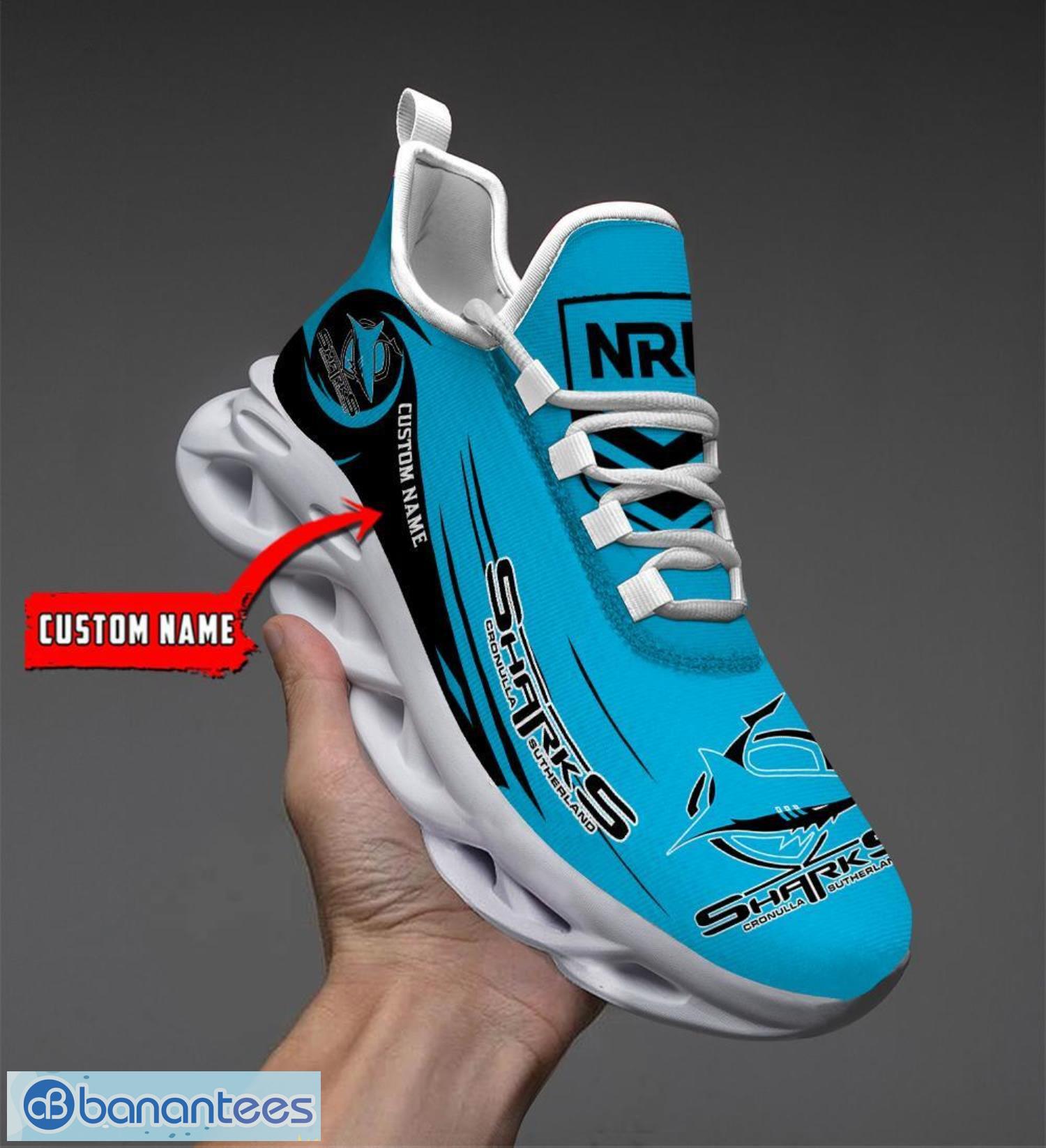 cronulla sharks personalized name gift max soul shoes men women team shoes image Cronulla Sharks Personalized Name Gift Max Soul Shoes Men Women Team Shoes Product Photo 1