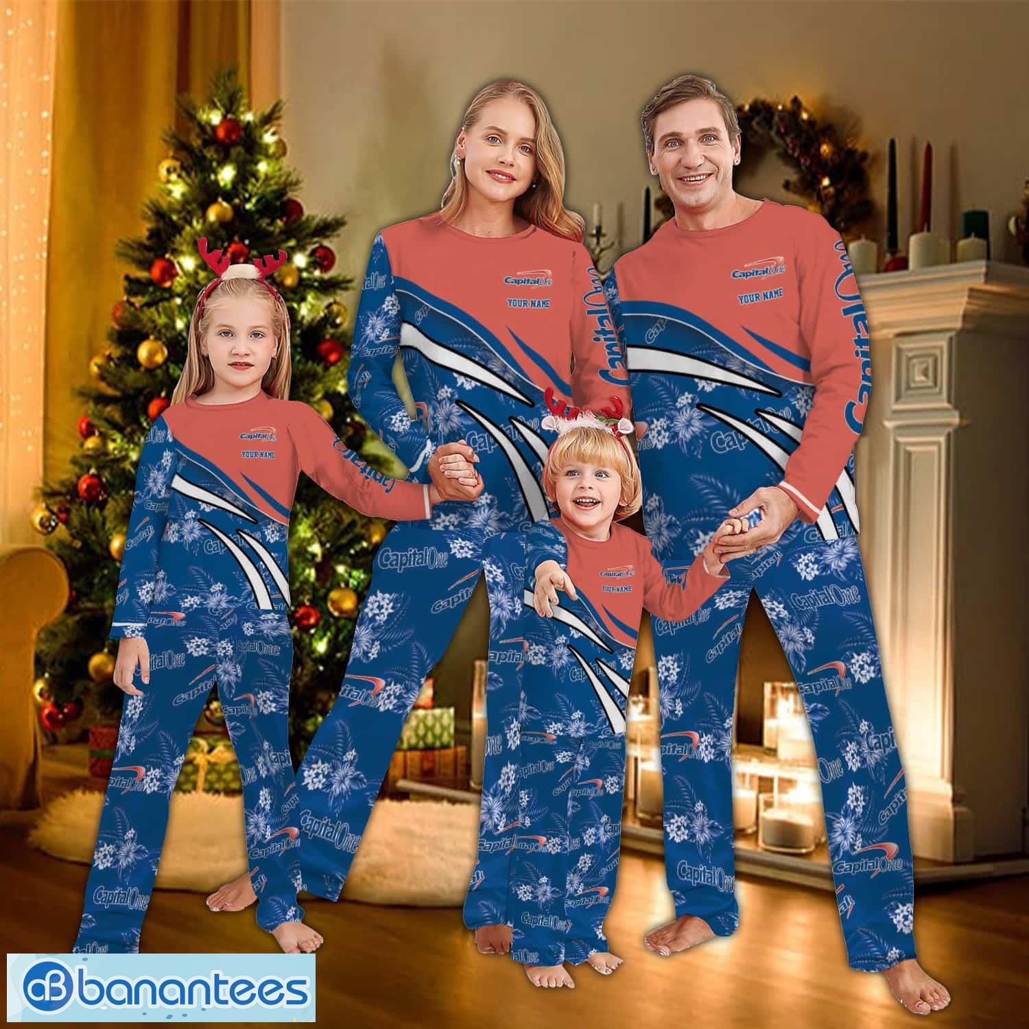 custom name capital one logo pattern pajamas set flower gift for family image Custom Name Capital One Logo Pattern Pajamas Set Flower Gift For Family - Custom Name Capital One Logo Pattern Pajamas Set Flower Gift For Family