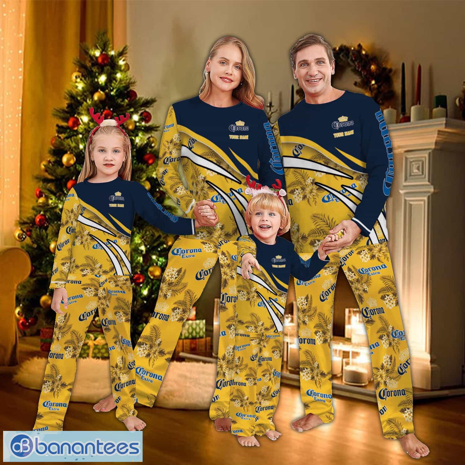 custom name corona extra beer flower pattern family pajamas set flower image Custom Name Corona Extra Beer Flower Pattern Family Pajamas Set Flower - Custom Name Corona Extra Beer Flower Pattern Family Pajamas Set Flower