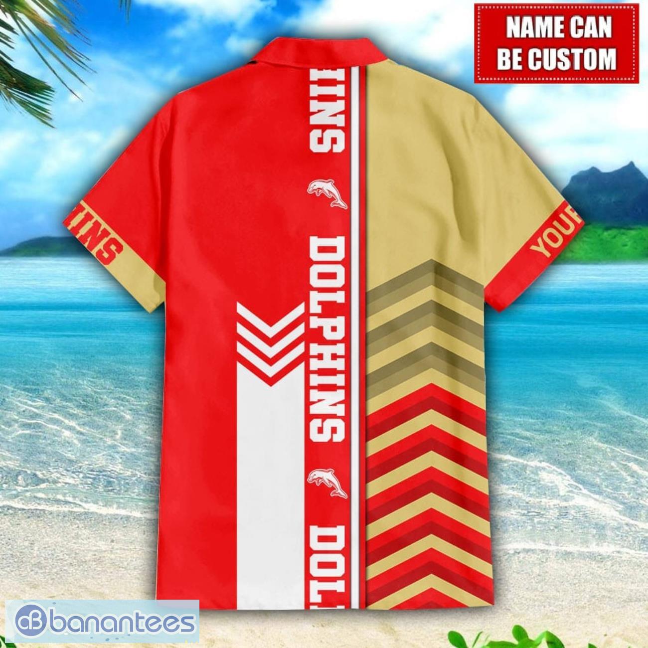 custom name dolphins nrl hawaiian shirt gift ideas for summer 1 image Custom Name Dolphins NRL Hawaiian Shirt Gift Ideas For Summer Product Photo 2