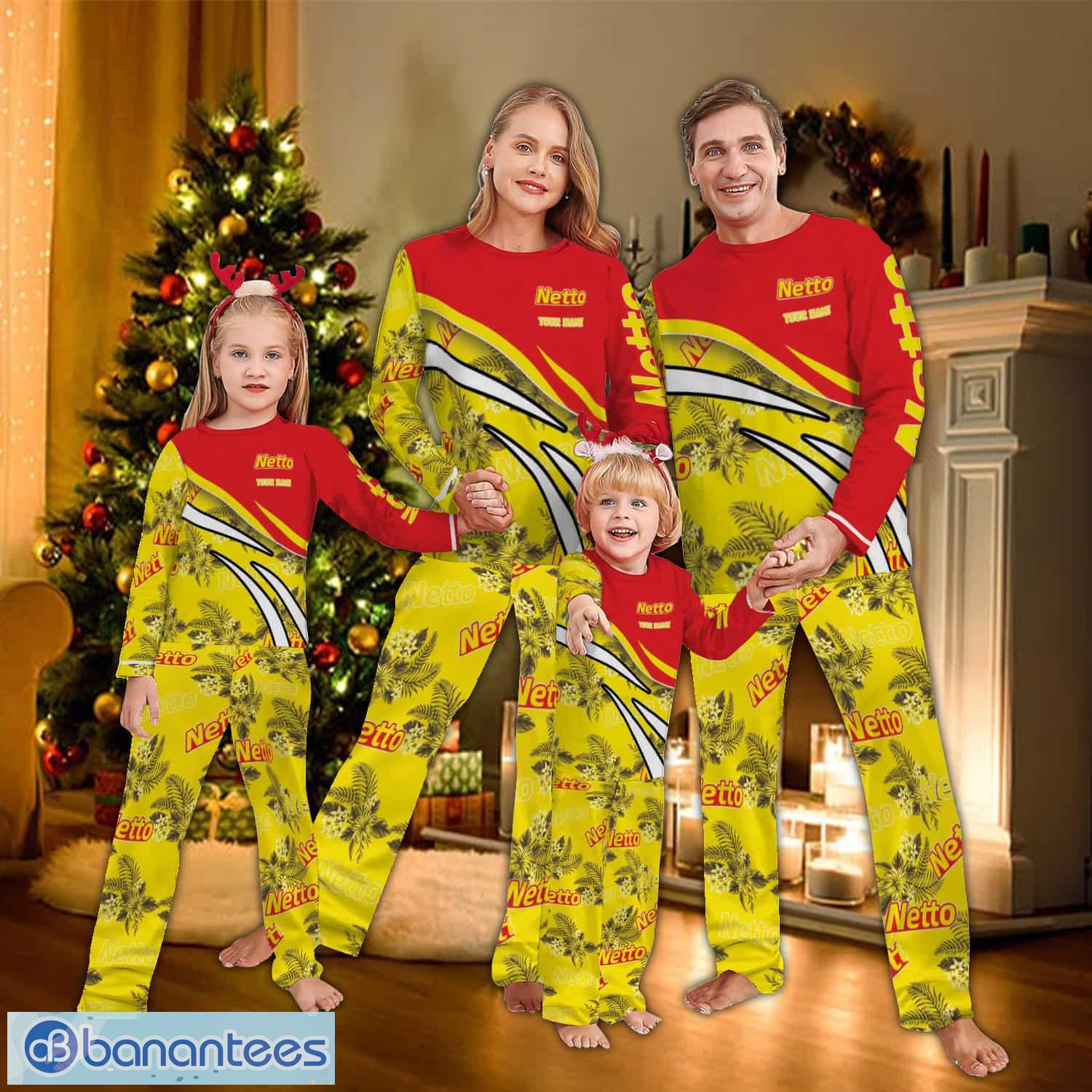 custom name netto marken discount logo pattern pajamas set flower gift for family image Custom Name Netto Marken Discount Logo Pattern Pajamas Set Flower Gift For Family - Custom Name Netto Marken Discount Logo Pattern Pajamas Set Flower Gift For Family