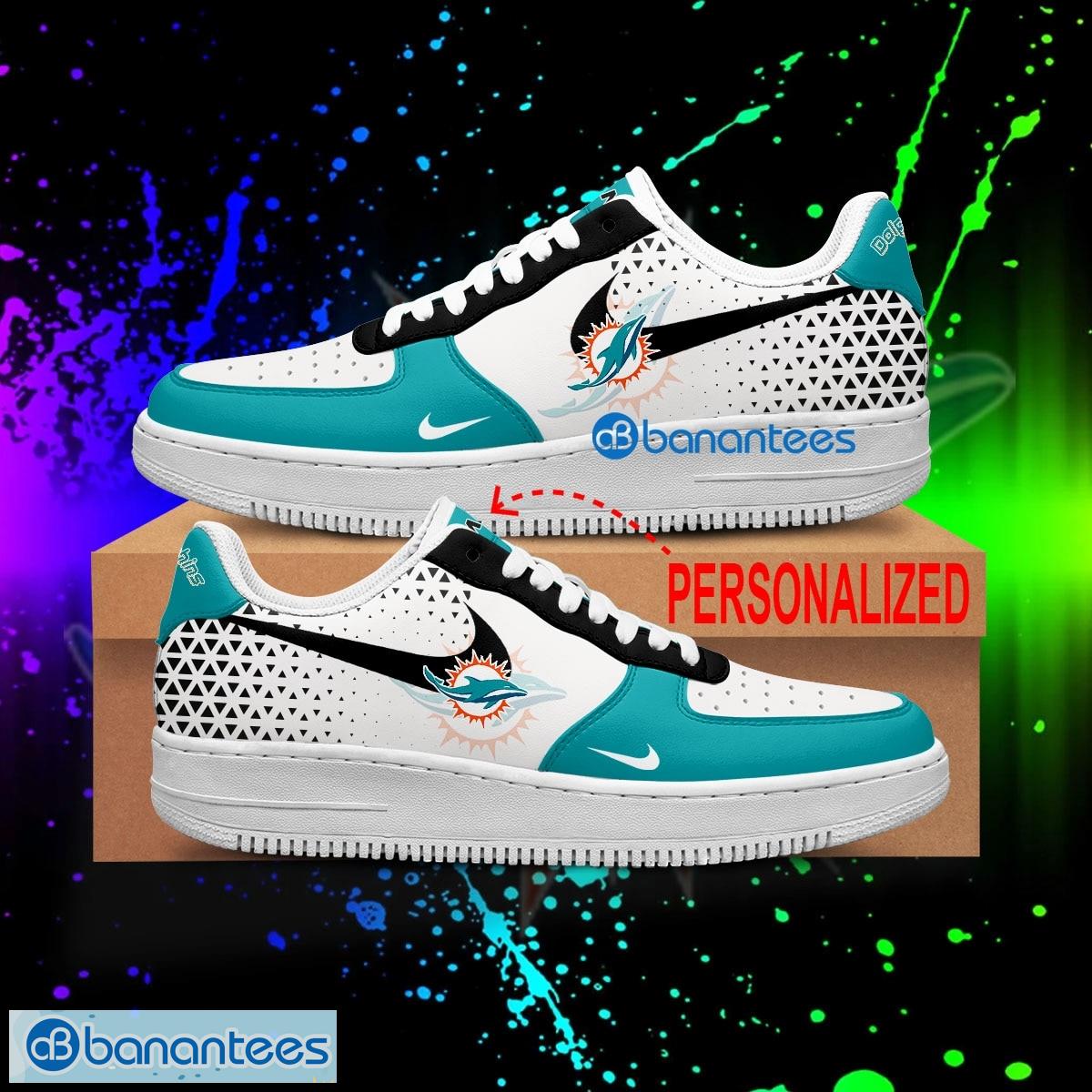 custom name nfl miami dolphins air force 1 shoes new aop gift af1 sneaker for fans 1 image Custom Name NFL Miami Dolphins Air Force 1 Shoes New AOP Gift AF1 Sneaker For Fans - NFL Miami Dolphins For Fans Air Force 1 Sneaker Personalized Style 2