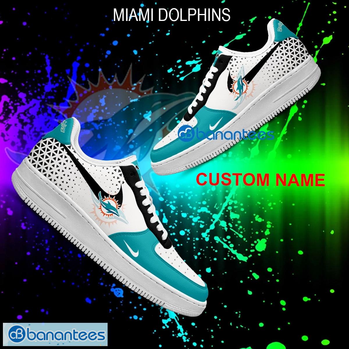 custom name nfl miami dolphins air force 1 shoes new aop gift af1 sneaker for fans image Custom Name NFL Miami Dolphins Air Force 1 Shoes New AOP Gift AF1 Sneaker For Fans - NFL Miami Dolphins For Fans Air Force 1 Sneaker Personalized Style 1