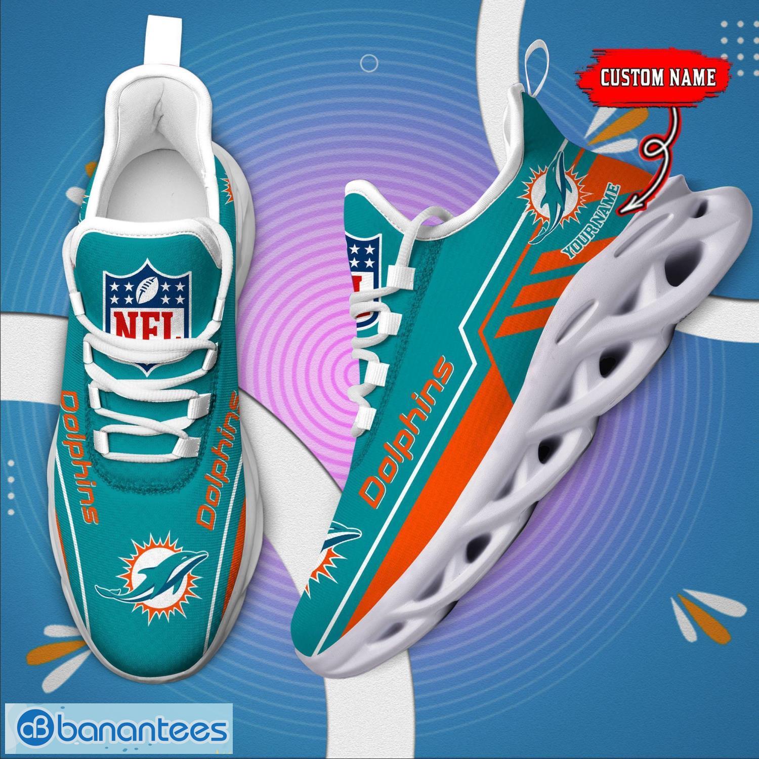 Custom Name NFL Miami Dolphins Personalized Sneakers Team Max Soul Shoes Custom Name NFL Miami Dolphins Personalized Sneakers Team Max Soul Shoes Product Photo 5