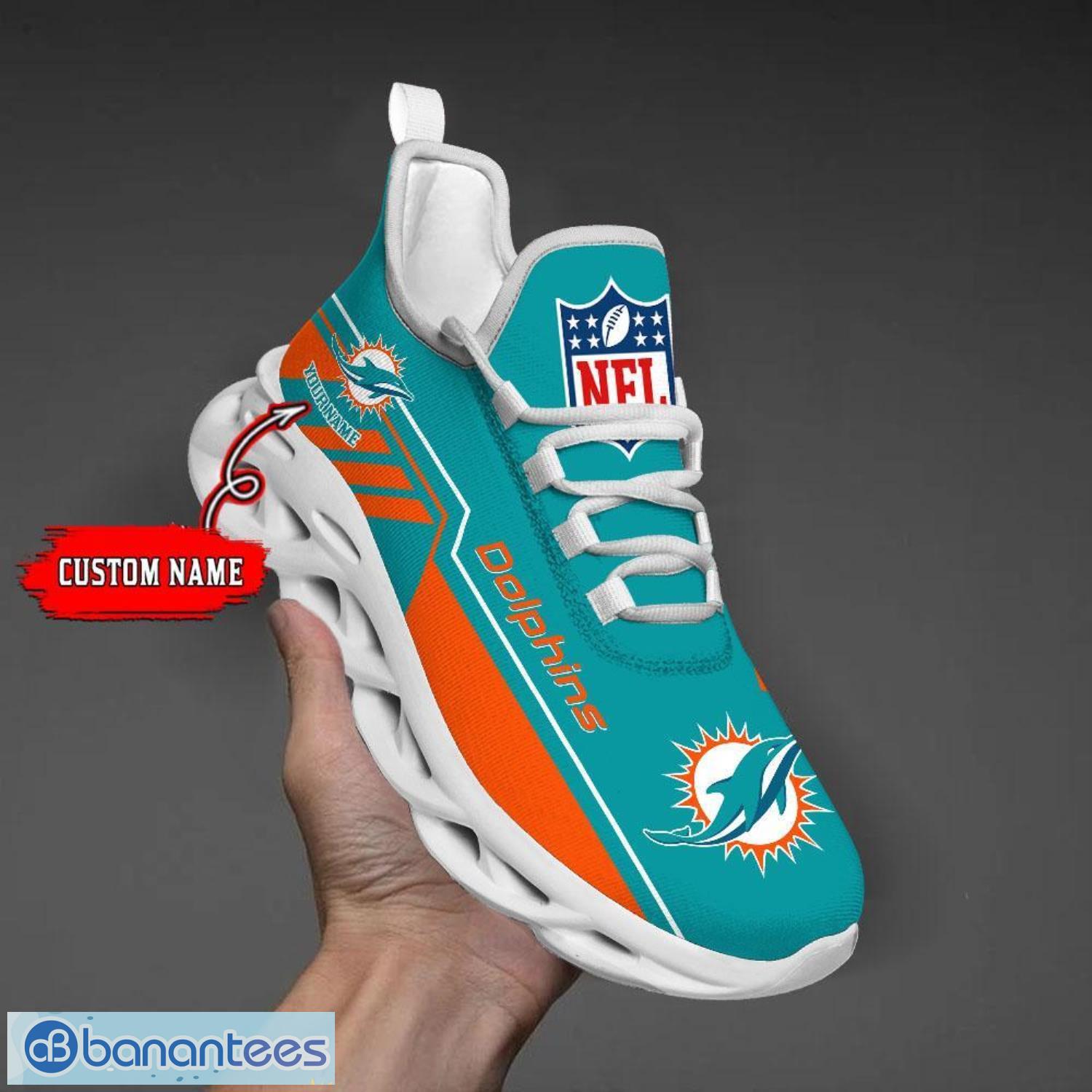 Custom Name NFL Miami Dolphins Personalized Sneakers Team Max Soul Shoes Custom Name NFL Miami Dolphins Personalized Sneakers Team Max Soul Shoes Product Photo 7