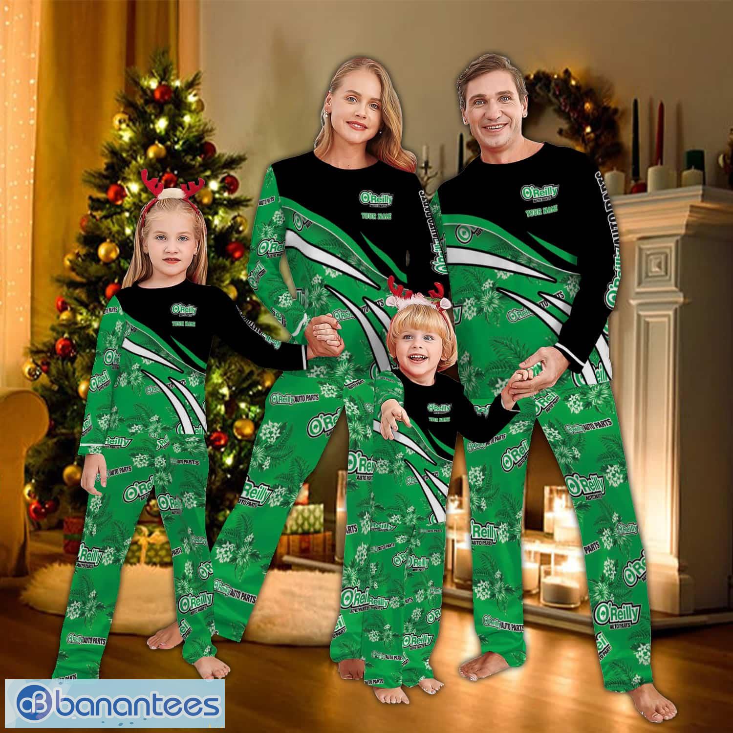 custom name oreilly auto parts flower pattern pajamas set flower men women children image Custom Name O'Reilly Auto Parts Flower Pattern Pajamas Set Flower Men Women Children Product Photo