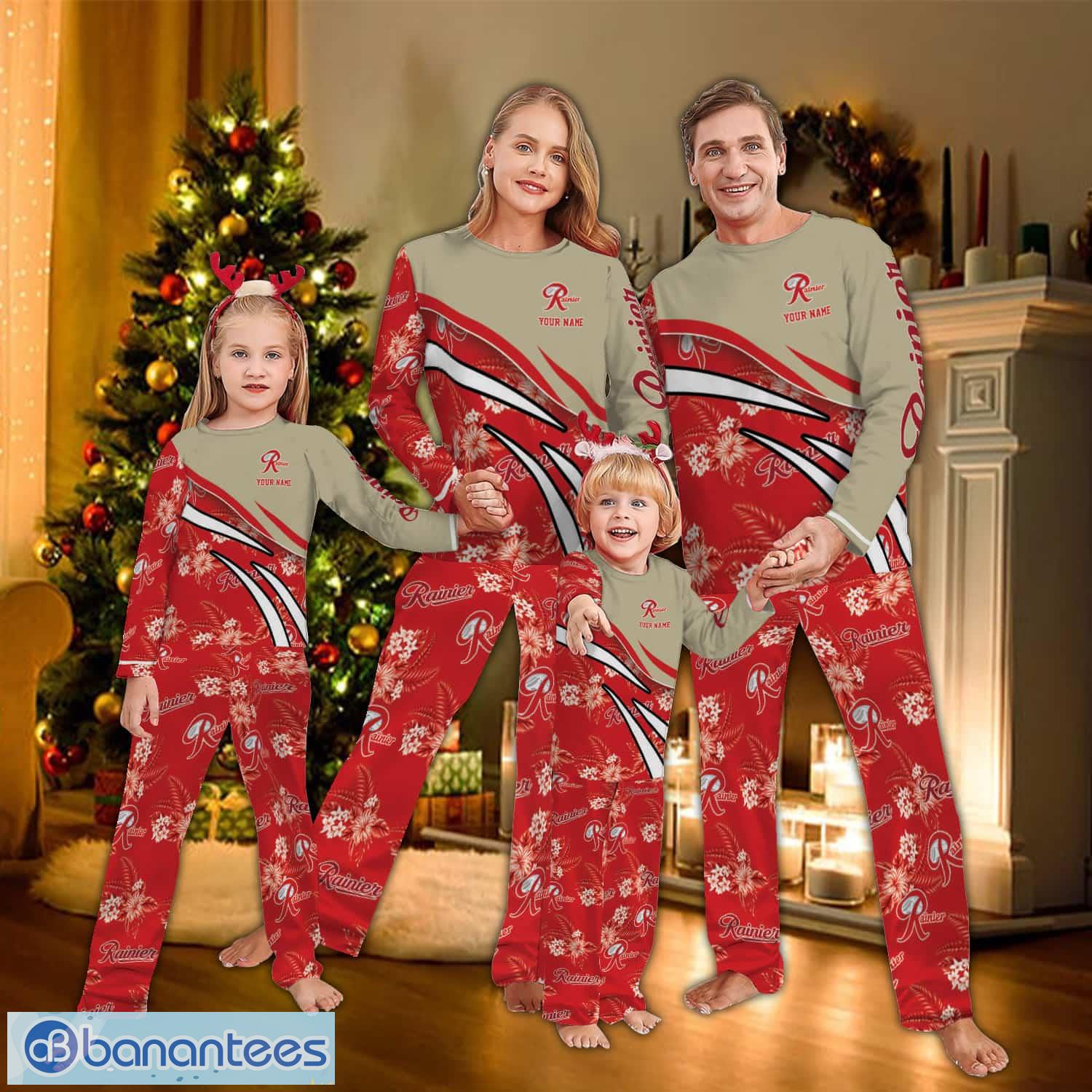 custom name rainier beer logo team pajamas set flower gift family image Custom Name Rainier Beer Logo Team Pajamas Set Flower Gift Family - Custom Name Rainier Beer Logo Team Pajamas Set Flower Gift Family