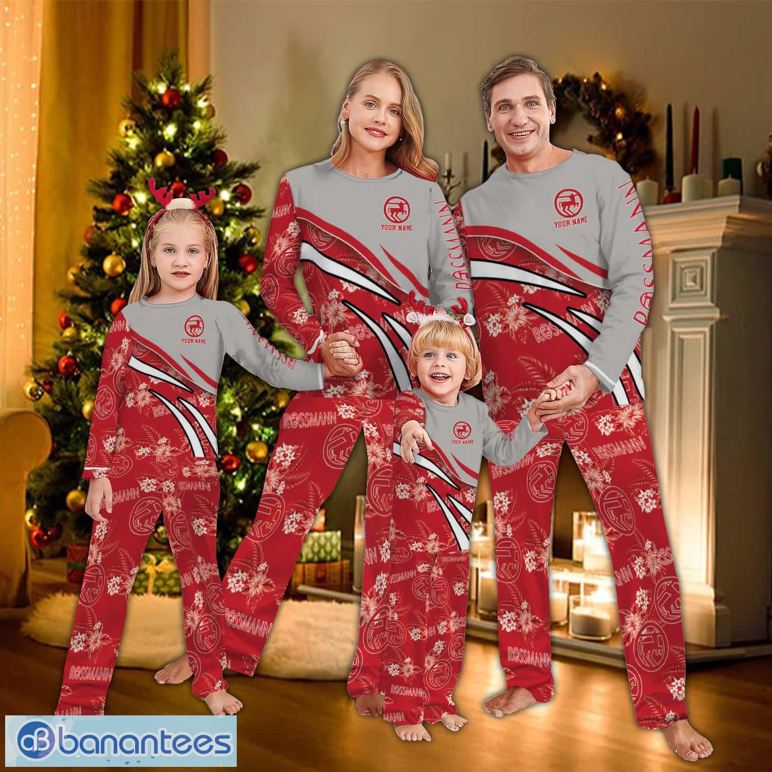 custom name rossmann flower pattern pajamas set flower gift family image Custom Name Rossmann Flower Pattern Pajamas Set Flower Gift Family - Custom Name Rossmann Flower Pattern Pajamas Set Flower Gift Family