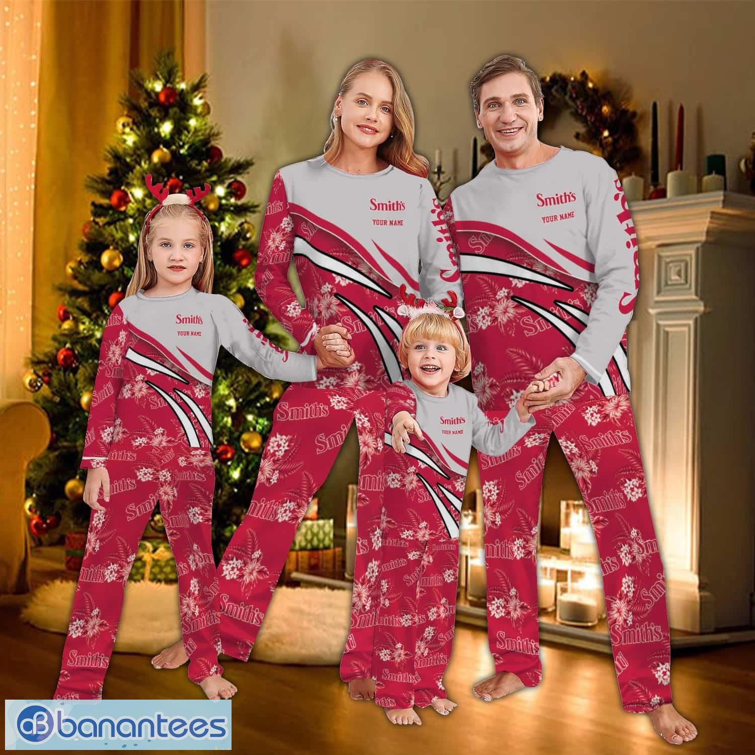 custom name smiths food and drug logo pattern pajamas set flower men women children image Custom Name Smith's Food And Drug Logo Pattern Pajamas Set Flower Men Women Children Product Photo