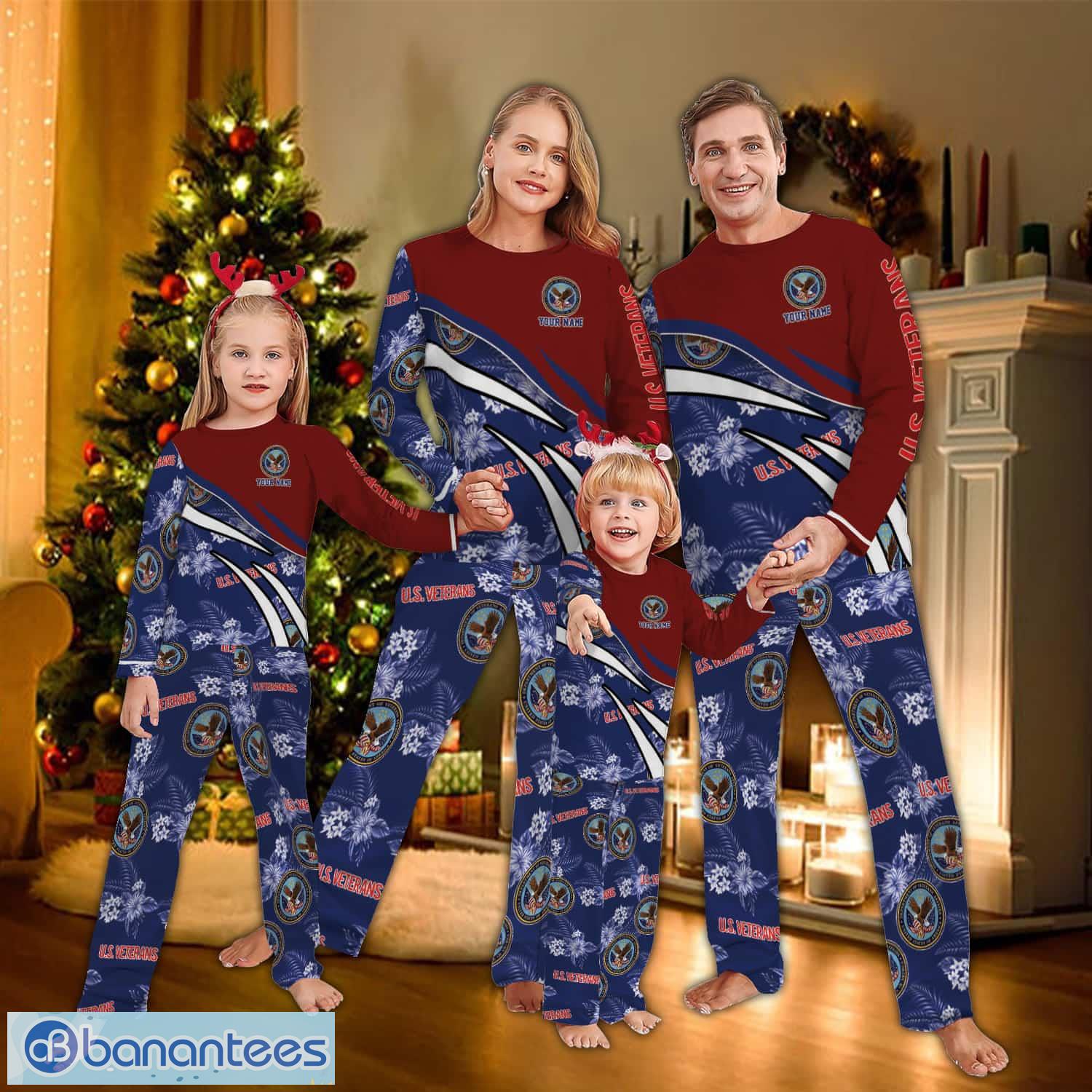 custom name us vererans flower pattern family pajamas set flower image Custom Name US Vererans Flower Pattern Family Pajamas Set Flower - Custom Name US Vererans Flower Pattern Family Pajamas Set Flower