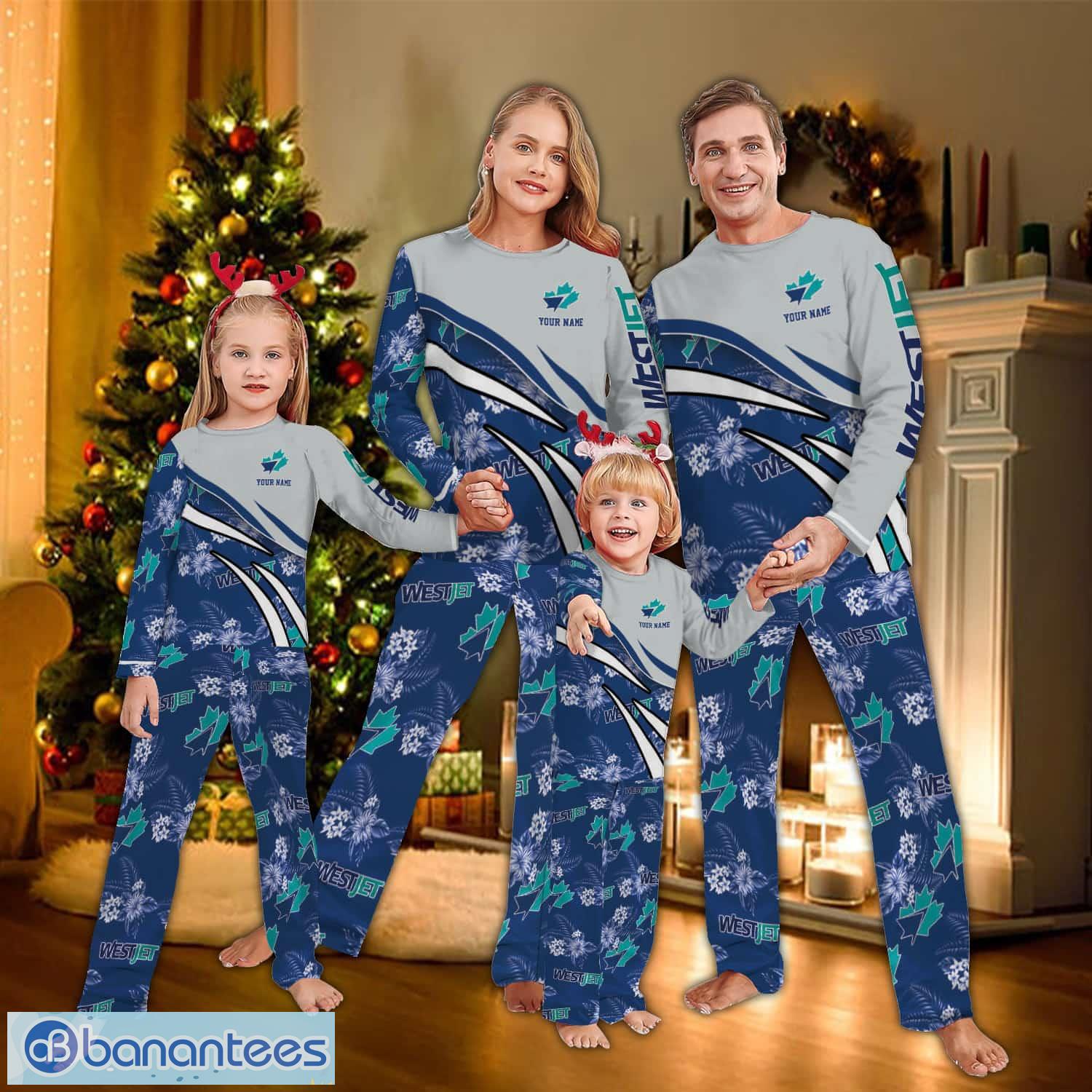 custom name westjet souvenir logo pattern pajamas set flower gift family image Custom Name Westjet Souvenir Logo Pattern Pajamas Set Flower Gift Family - Custom Name Westjet Souvenir Logo Pattern Pajamas Set Flower Gift Family