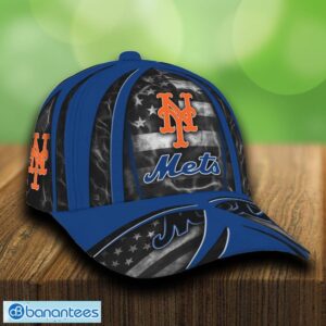 New York Mets USA Flag Patriotic Cap & Hat Print Independence Day For Fans - New York Mets USA Flag Patriotic Cap_1
