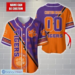 NCAA Clemson Tigers Custom Name And Number Sport Baseball Jersey Shirt Product Photo 1
