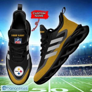 Pittsburgh Steelers NFL Max Soul Shoes Sneakers Custom Name Big Striped Sneakers For Fans Product Photo 3