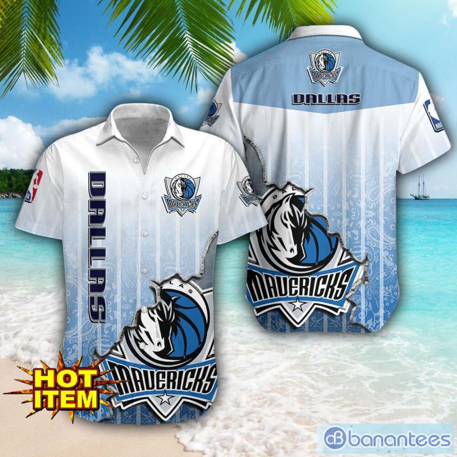 dallas mavericks logo broken wall printed 3d hawaiian shirt for fans image Dallas Mavericks Logo Broken Wall Printed 3D Hawaiian Shirt For Fans Product Photo 1