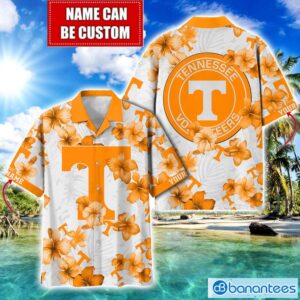 Tennessee Volunteers Big Logo Custom Name Aloha Flower Hawaiian Shirt Trending Summer Product Photo 1