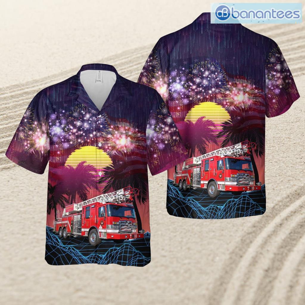 douglasville georgia douglas county fire department 4th of july tropical beach hawaiian shirt image Douglasville, Georgia, Douglas County Fire Department, 4th Of July Tropical Beach Hawaiian Shirt Product Photo 1