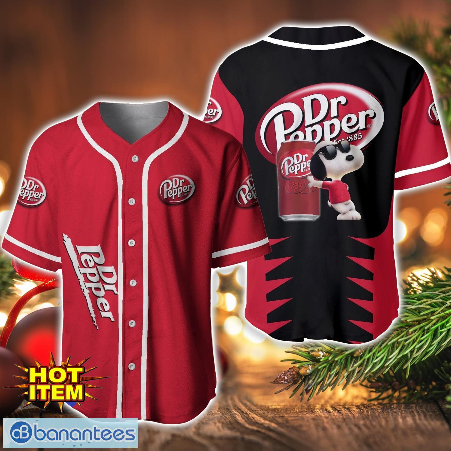 dr pepper snoopy baseball jersey shirt for snoopy lovers gift ideas image Dr Pepper Snoopy Baseball Jersey Shirt For Snoopy Lovers Gift Ideas Product Photo 1