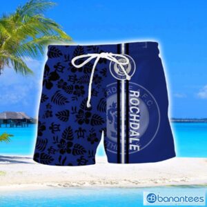 Rochdale AFC Turtle Flower Pattern Aloha Hawaiian Shirt And Shorts Beach Set For Men And Women Product Photo 2