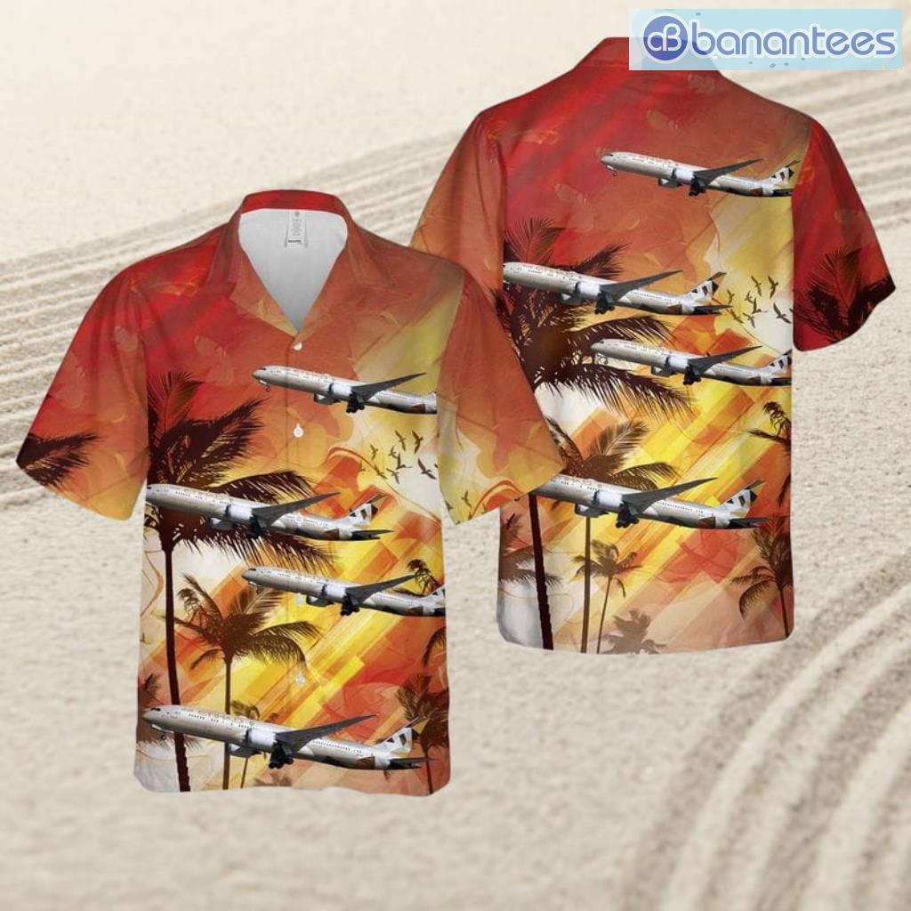 etihad airways boeing 787 9 dreamliner tropical beach hawaiian shirt image Etihad Airways Boeing 787-9 Dreamliner Tropical Beach Hawaiian Shirt Product Photo 1