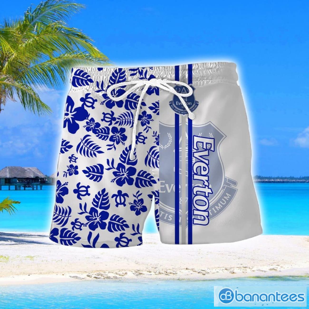 everton fc turtle flower pattern aloha hawaiian shirt and shorts beach set for men and women 1 image Everton F.C Turtle Flower Pattern Aloha Hawaiian Shirt And Shorts Beach Set For Men And Women Product Photo 2