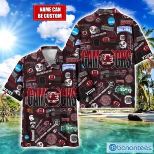 South Carolina Gamecocks Football Beach Shirts Logo Custom Name Hawaiian Shirt Product Photo 1