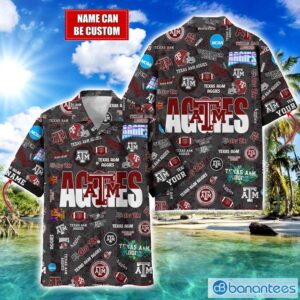 Texas A&amp;M Aggies Football Beach Shirts Logo Custom Name Hawaiian Shirt Product Photo 1