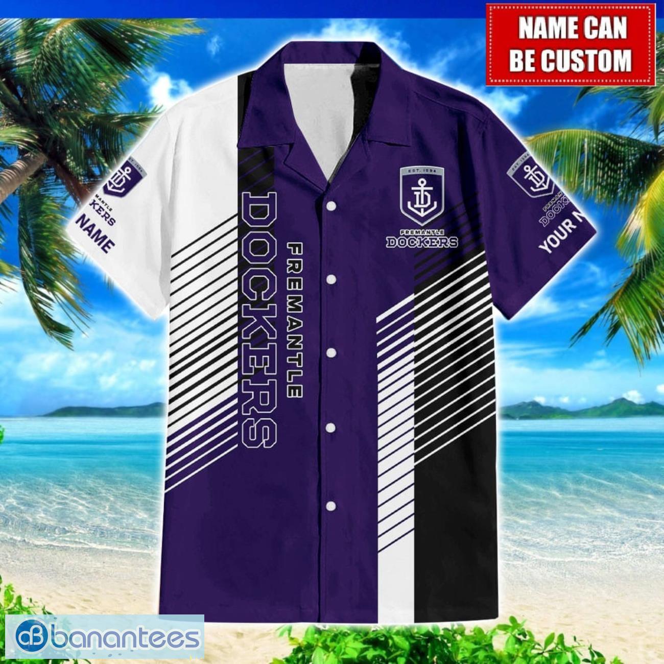 fremantle afl custom name hawaiian shirt for men and women beach gift 1 image Fremantle AFL Custom Name Hawaiian Shirt For Men And Women Beach Gift Product Photo 2
