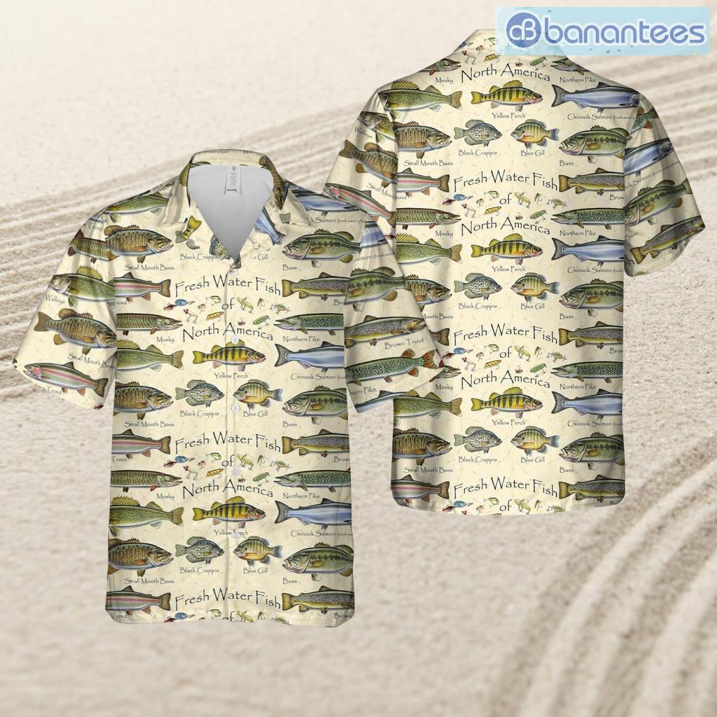 fresh water fish north american tropical beach hawaiian shirt image Fresh Water Fish North American Tropical Beach Hawaiian Shirt Product Photo 1