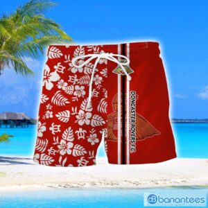 Doncaster Rovers Turtle Flower Pattern Aloha Hawaiian Shirt And Shorts Beach Set For Men And Women Product Photo 2