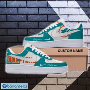 Miami Dolphins NFL Air Force 1 Shoes Custom Name For Fans Men And Women - Miami Dolphins NFL Air Force 1 Sneaker_1