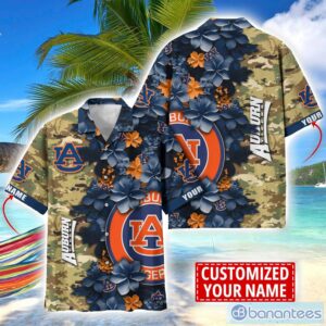 Auburn Tigers Custom Name Personalized Camo Flower Pattern Hawaiian Shirt Product Photo 1