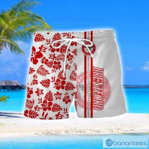 Brentford FC Turtle Flower Pattern Aloha Hawaiian Shirt And Shorts Beach Set For Men And Women Product Photo 2