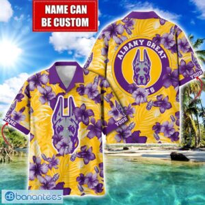 Albany Great Danes Big Logo Custom Name Aloha Flower Hawaiian Shirt Trending Summer Product Photo 1