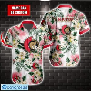 Ottawa Senators Personalized Name Floral Hawaii Summer Hawaiian Shirt Product Photo 1
