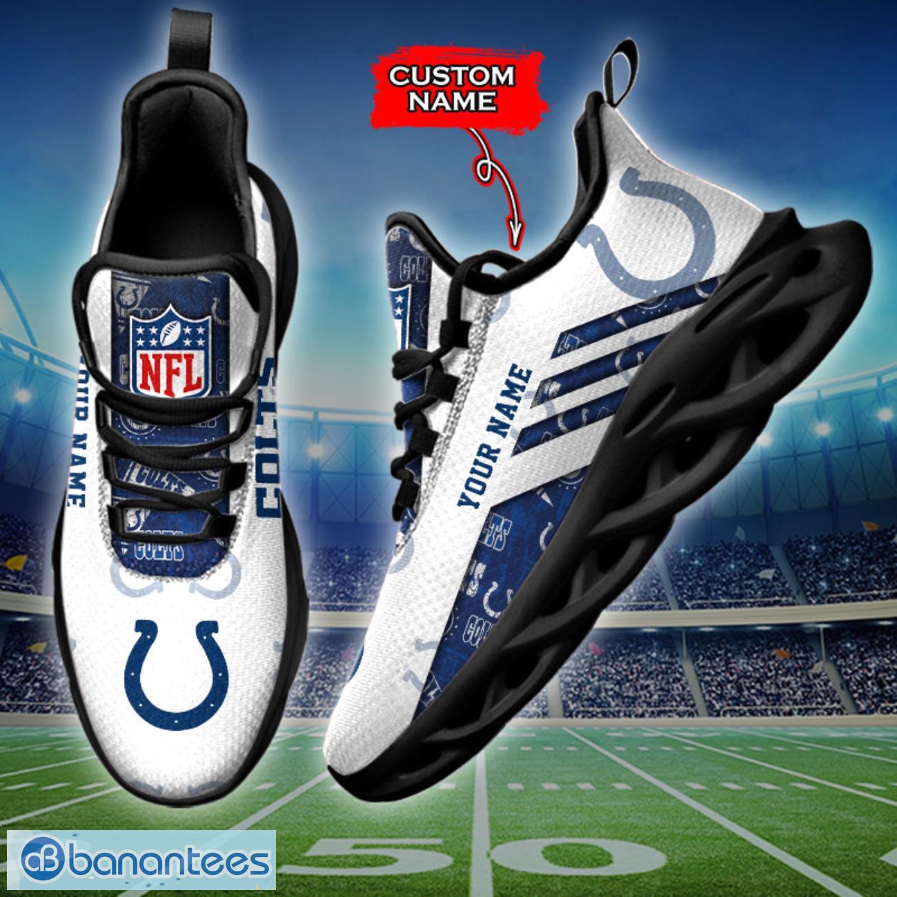 indianapolis colts nfl max soul shoes sneakers custom name all printed logo team for fans 2 image Indianapolis Colts NFL Max Soul Shoes Sneakers Custom Name All Printed Logo Team For Fans Product Photo 3