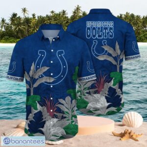 NFL Indianapolis Colts Big Logo Design Blue Shirt Hawaiian Shirt Product Photo 1