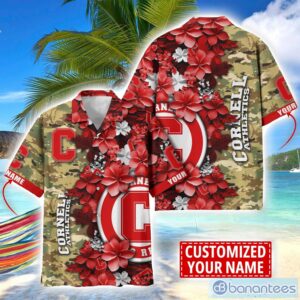 Cornell Big Red Custom Name Personalized Camo Flower Pattern Hawaiian Shirt Product Photo 1