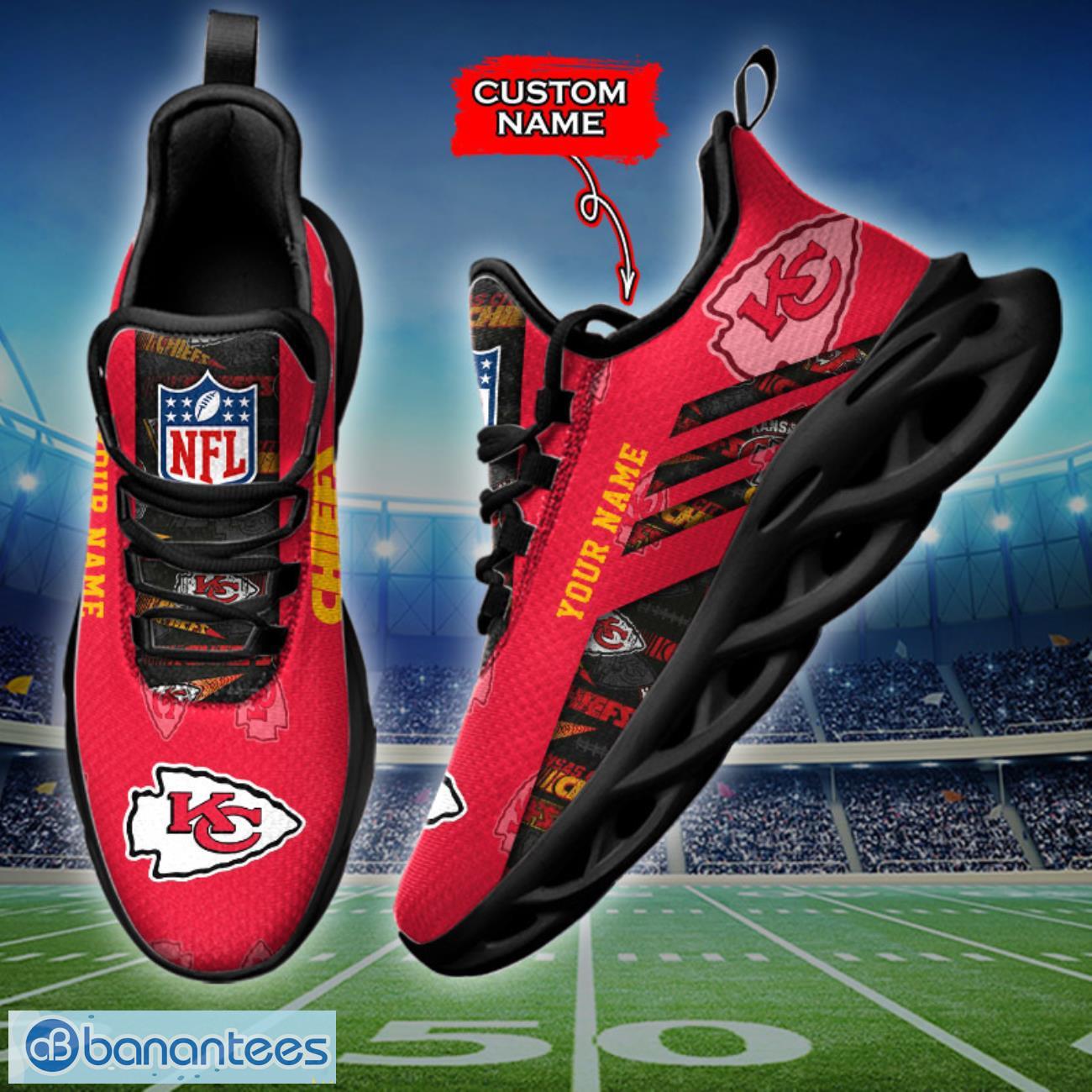 kansas city chiefs nfl max soul shoes sneakers custom name all printed logo team for fans 2 image Kansas City Chiefs NFL Max Soul Shoes Sneakers Custom Name All Printed Logo Team For Fans Product Photo 3