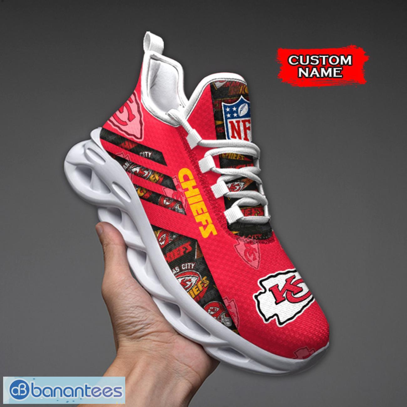 kansas city chiefs nfl max soul shoes sneakers custom name all printed logo team for fans image Kansas City Chiefs NFL Max Soul Shoes Sneakers Custom Name All Printed Logo Team For Fans Product Photo 1