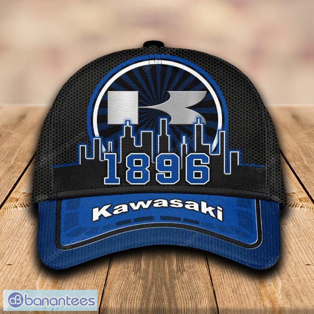 kawasaki cap and hat blue black for mens gift fans summer all over print image Kawasaki Cap And Hat Blue Black For Mens Gift Fans Summer All Over Print - Kawasaki Cap And Hat Blue Black For Mens Gift Fans Summer All Over Print