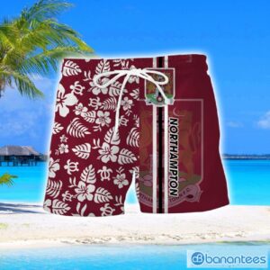 Northampton Town F.C Turtle Flower Pattern Aloha Hawaiian Shirt And Shorts Beach Set For Men And Women Product Photo 2