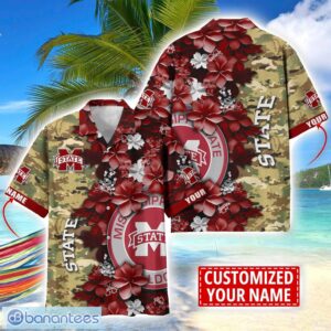Mississippi State Bulldogs Custom Name Personalized Camo Flower Pattern Hawaiian Shirt Product Photo 1