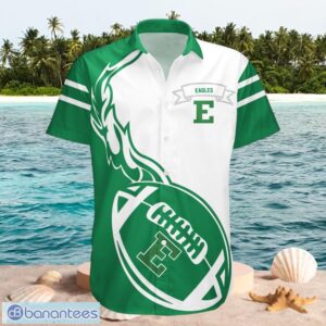 NCAA Eastern Michigan Eagles Logo Design Flame Ball White Green Shirt Hawaiian Shirt Product Photo 1