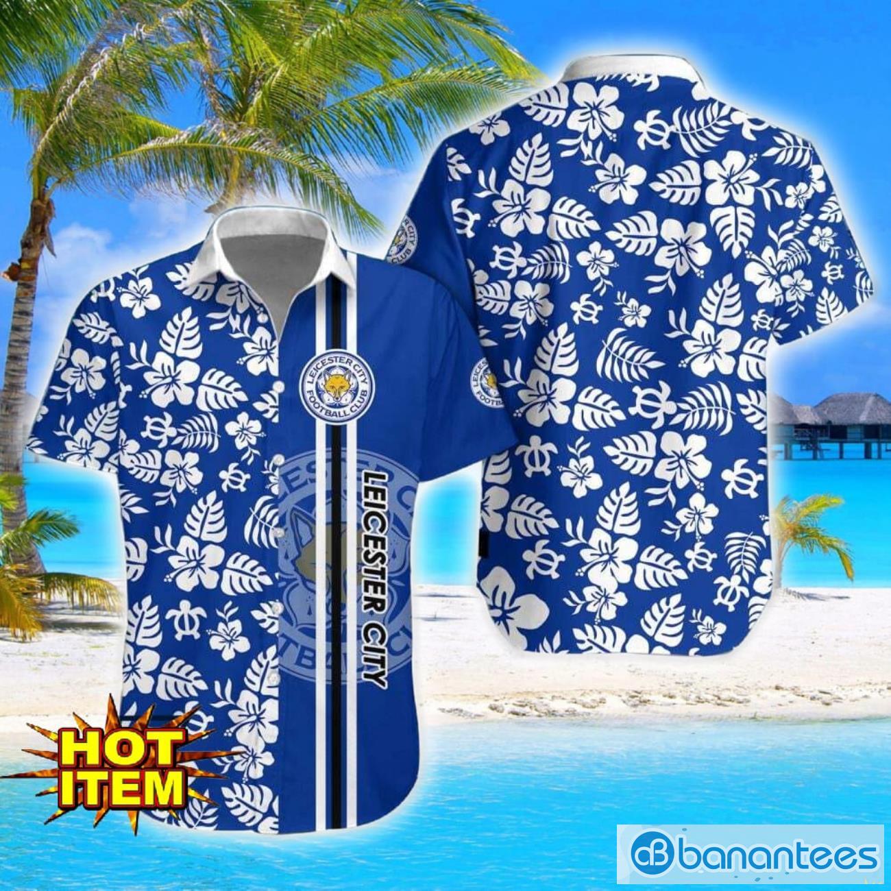 leicester city fc turtle flower pattern aloha hawaiian shirt and shorts beach set for men and women image Leicester City F.C Turtle Flower Pattern Aloha Hawaiian Shirt And Shorts Beach Set For Men And Women Product Photo 1
