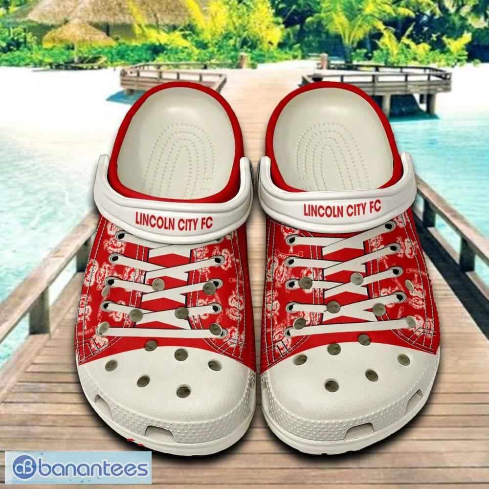 lincoln city fc 3d clog shoes for fans summer beach all over print image Lincoln City F.C 3D Clog Shoes For Fans Summer Beach All Over Print - Lincoln City F.C 3D Clog Shoes For Fans Summer Beach All Over Print