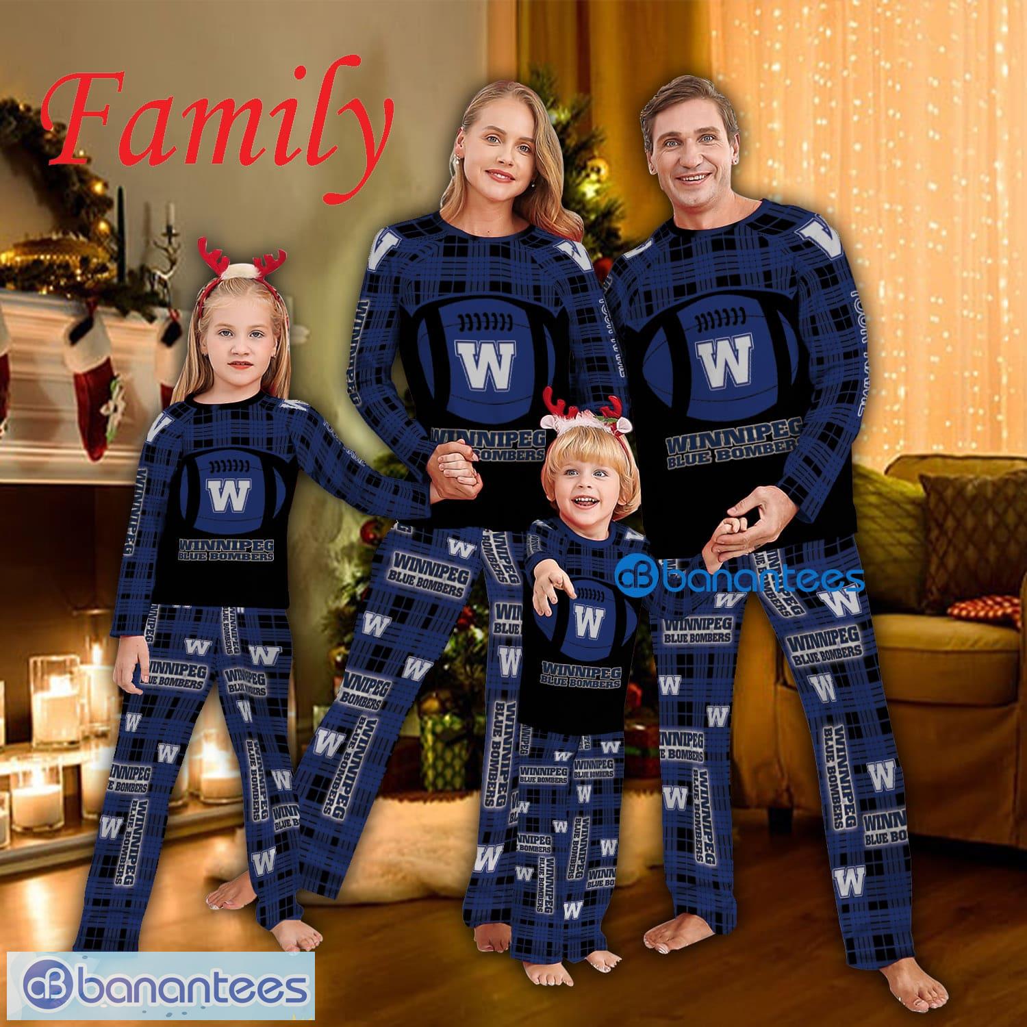 logo team family pajamas set cfl winnipeg blue bombers caro for fans holidays image Logo Team Family Pajamas Set CFL Winnipeg Blue Bombers Caro For Fans Holidays - Logo Team Family Pajamas Set CFL Winnipeg Blue Bombers Caro For Fans Holidays