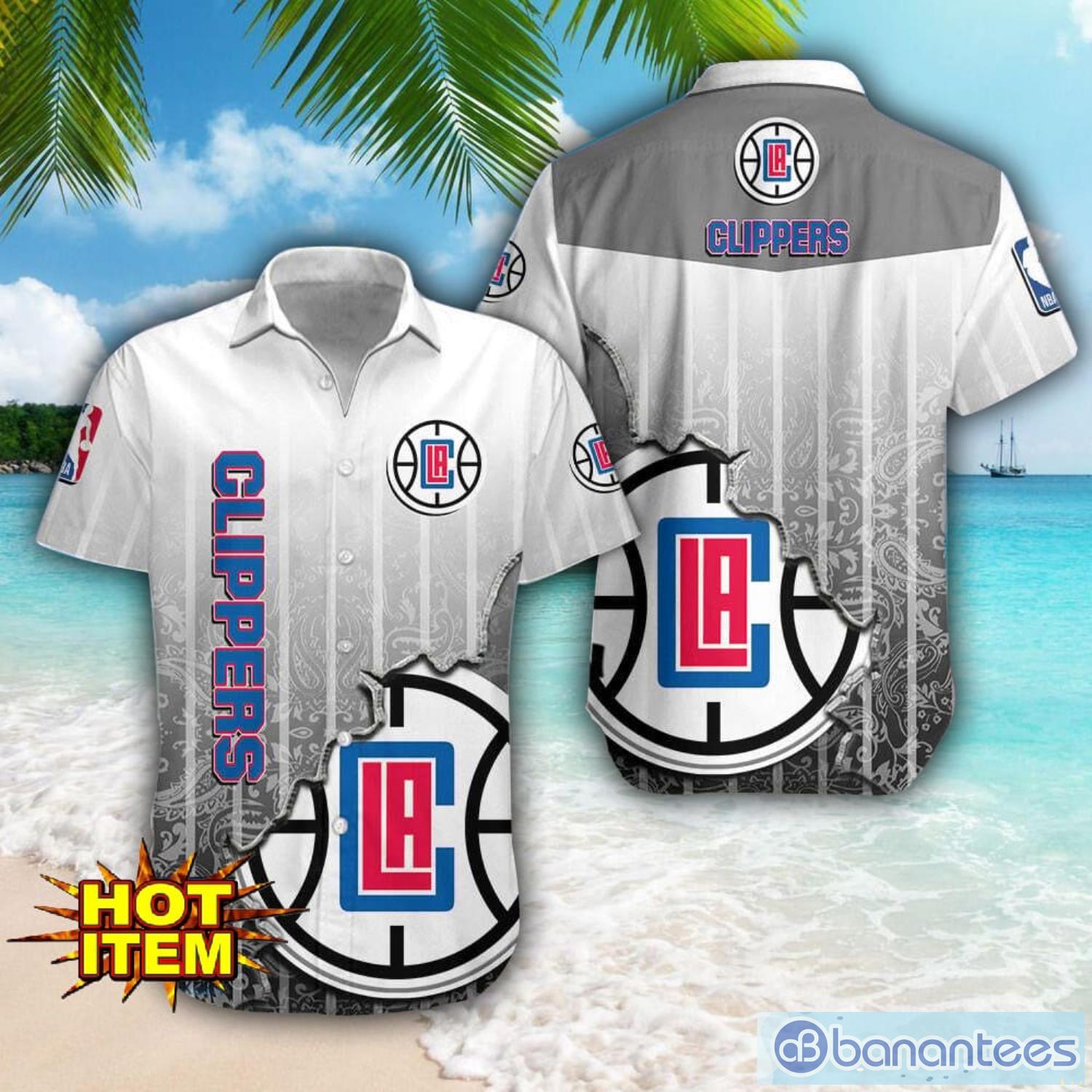 los angeles clippers logo broken wall printed 3d hawaiian shirt for fans image Los Angeles Clippers Logo Broken Wall Printed 3D Hawaiian Shirt For Fans Product Photo 1